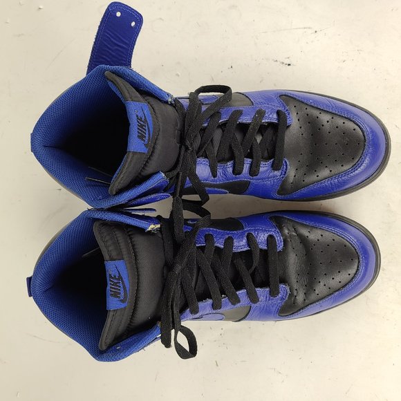 RARE Nike Dunk High Black Old Royal Leather Sz 13 Men's 317982-030 2011 VTG - Picture 3 of 10